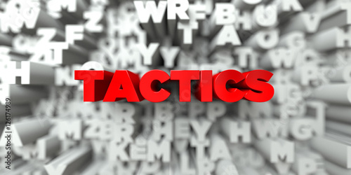 Fotografía TACTICS - Red text on typography background - 3D rendered royalty free stock image