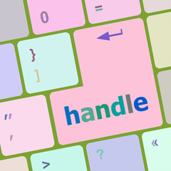 Poster - computer keyboard with words handle on enter button