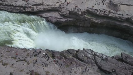Wall Mural - yellow river waterfall hukou aerial view, nature china