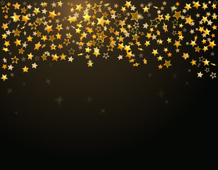 Canvas Print - Gold stars Holiday background