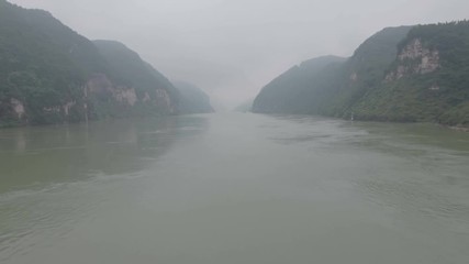 Wall Mural - aerial view three gorges yangtze river china