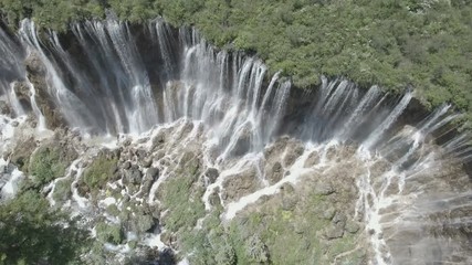 Wall Mural - drone shot of waterfalls in jiuzhaigou national park china