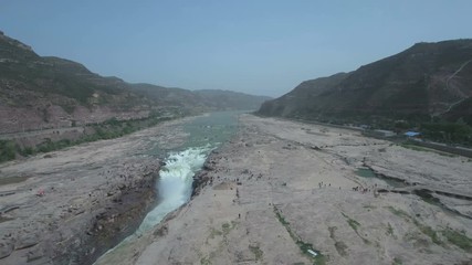 Wall Mural - hukou waterfalls aerial view china