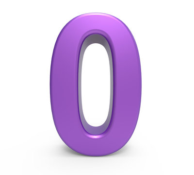 3d purple number 0