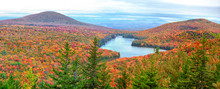 Panoramic View Of Groton National Forest In Vermont
