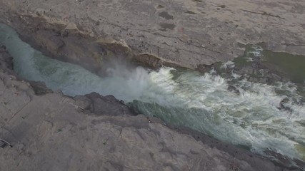 Wall Mural - rotating aerial footage of the hukou waterfalls, part of the yellow river in central china
