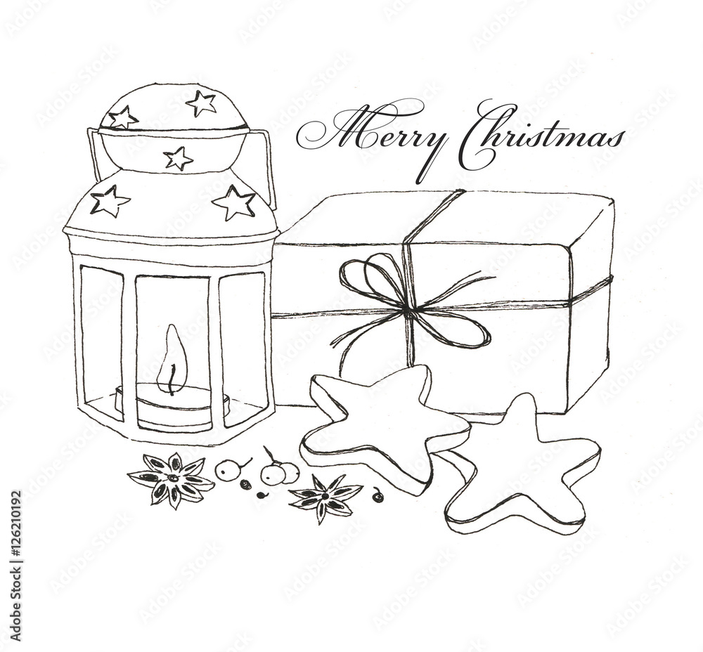 holiday card design drawing