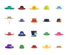 Hats Set Fashion For Men And Women. Vector