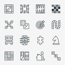 Board And Party Games Outline Icons