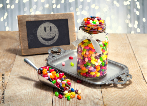 Dessert Candy Confection Table At Children Birthday Party With
