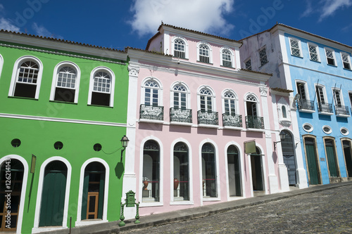 Pinturas sobre lienzo The historic city center of Pelourinho in Salvador da Bahia, Brazil featuring co
