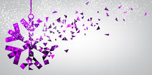 Festive Background With Purple Snowflake.