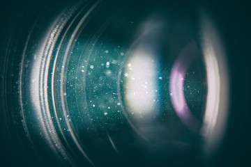 Poster - Camera lens with lense reflections.