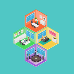 Canvas Print - Isometric Office