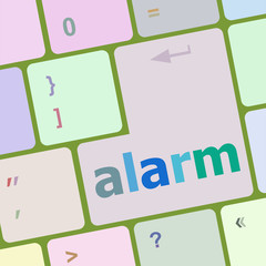 Poster - alarm button on the keyboard key