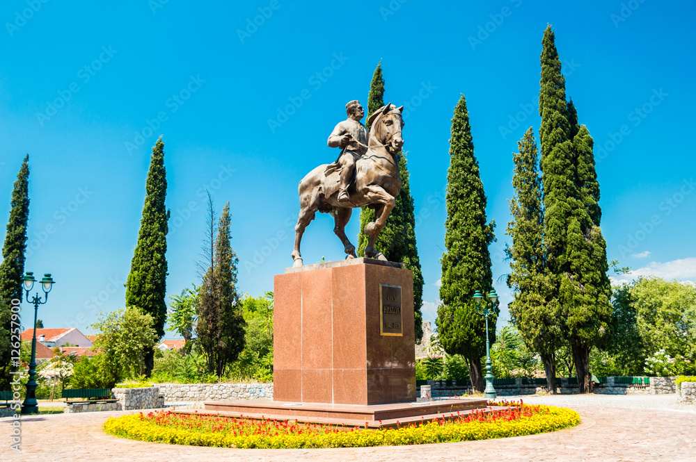 Obraz na płótnie King Nikola I Petrovic-Njegos monument in Podgorica, Montenegro w salonie