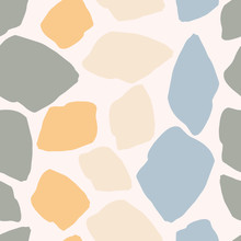 Vector Seamless Pattern With Colored Retro Stones