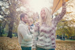 © chika_milan - Dad, mom and son flying a kite in nature