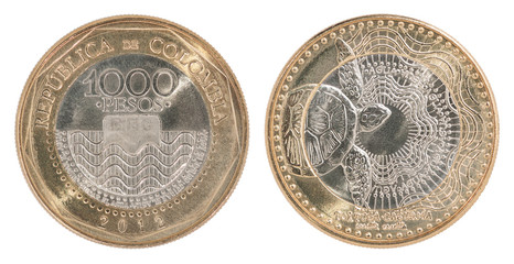 Wall Mural - Colombia pesos coin set