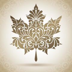 abstract ornate patterned maple leaf