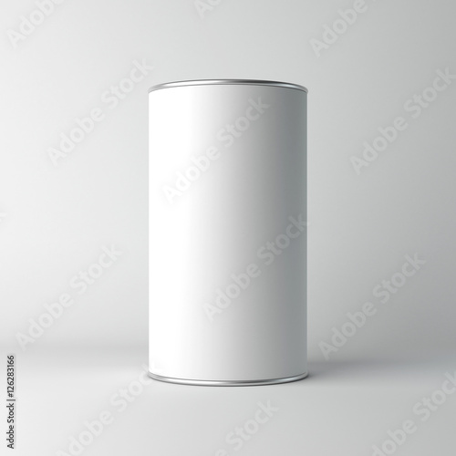 Download White Cardboard Blank Tin Can Packaging Mockup Tea Coffee Dry Products Gift Box 3d Rendering Stock Illustration Adobe Stock