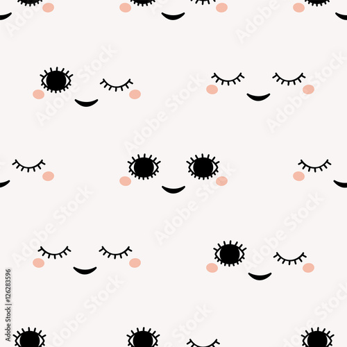 Cute faces Stock Vector | Adobe Stock