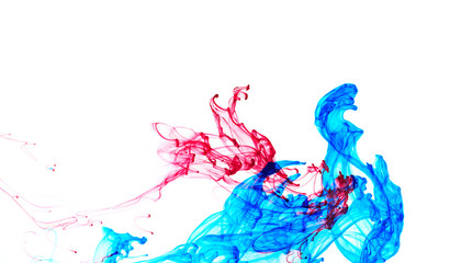 Red and blue ink in water