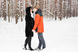 © satura_ - Young couple kissing on winter day