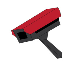 Poster - red CCTV camera