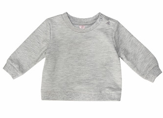 Wall Mural - Blank grey baby child's shirt isolated.