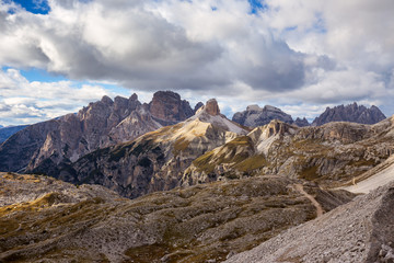 Wall Mural - Mountains Panorama of the Dolomites with clouds