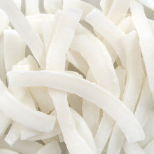 Close View Of Dried Coconut Strips.