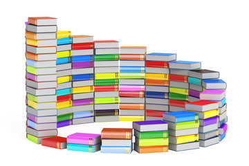 Poster - education concept, ladder from books. 3d rendering