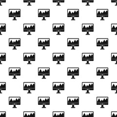 Poster - Graph on the computer monitor pattern. Simple illustration of graph on the computer monitor vector pattern for web