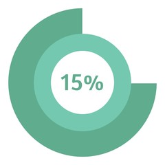 Poster - Web preloader 15 percent icon. Flat illustration of web preloader vector icon for web design