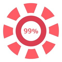Poster - Web preloader 99 percent icon. Flat illustration of web preloader vector icon for web design