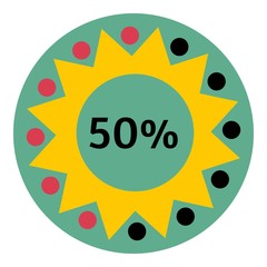 Poster - Web preloader 50 percent icon. Flat illustration of web preloader vector icon for web design