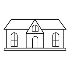 Poster - Gottage house icon. Outline illustration of house vector icon for web design