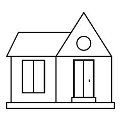 Poster - Home building icon. Outline illustration of house vector icon for web design
