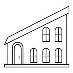 Poster - Modern house icon. Outline illustration of house vector icon for web design