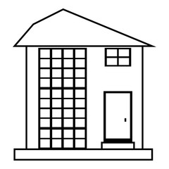 Poster - High house icon. Outline illustration of house vector icon for web design