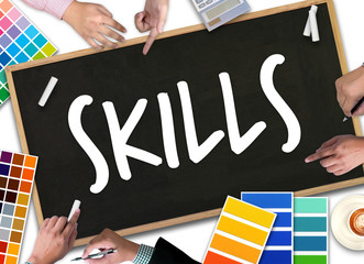 Aufkleber - SKILLS Artist Creative Graphic Skills Designer Illustrator Level