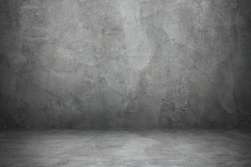 Poster - cement wall and floor with shadow for pattern and background