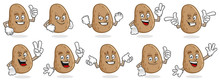 Potato Mascot Vector Pack, Potato Character Set, Vector Of Potato
