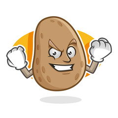 Wall Mural - Strong potato mascot, potato character, potato cartoon