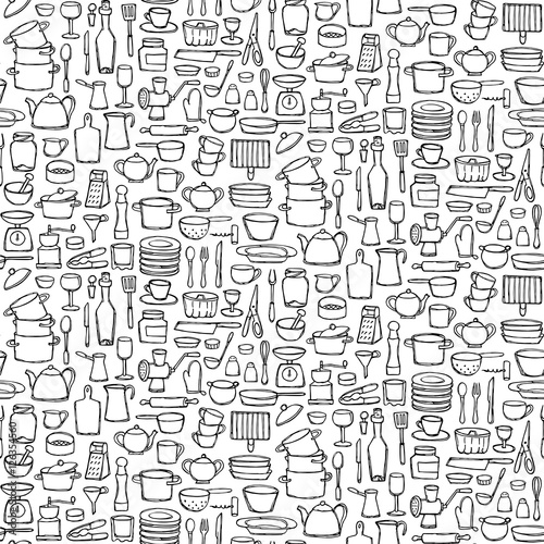 kuchnia-doodle-seamless-pattern