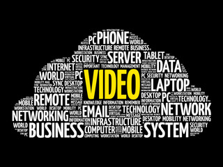 Poster - VIDEO word cloud collage, technology concept background