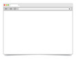 Simple opened browser window on white background with shadow. Br