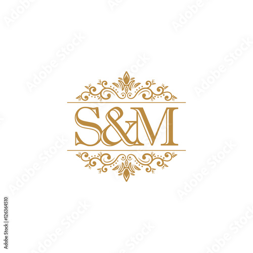 S M Initial Logo Ornament Gold Buy This Stock Vector And Explore Similar Vectors At Adobe Stock Adobe Stock