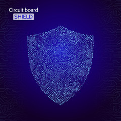 Poster - Protection concept of digital and technological. Data security icon. Circuit board shield. Vector eps 10